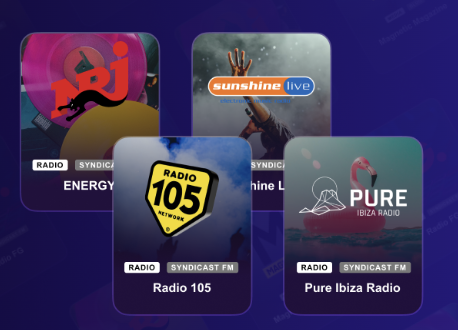 Radio station campaign cards for LISTN radio plugging