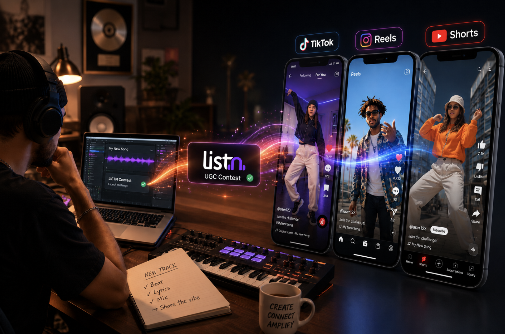 LISTN creator contest across TikTok, Reels and Shorts